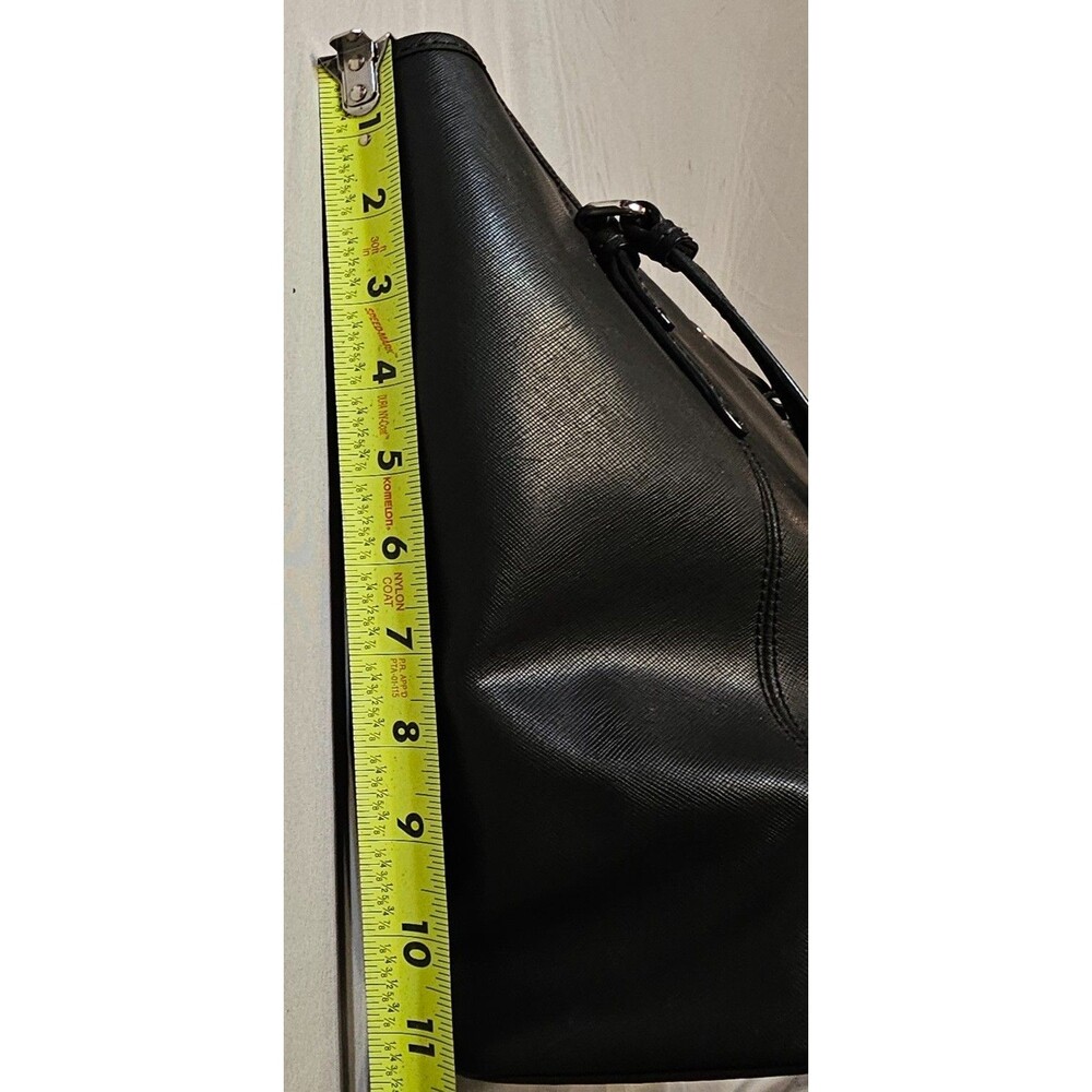 COACH Peyton Leather Zip Top Tote/Bag/Purse,Black/Silver,Classic,Timeless - Picture 4 of 14